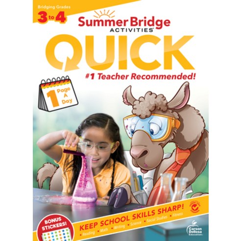 (영문도서) Summer Bridge Activities(r) Quick Grades 3 - 4 Paperback, Summer Bridge Activities, English, 9781483862811