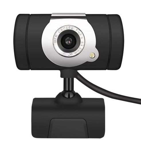 USB 웹캠 480P 디지털 HD 웹 카메라 야간(컴퓨터용 마이크 및 클립 포함), 검정, 6.5x6x5cm, ABS