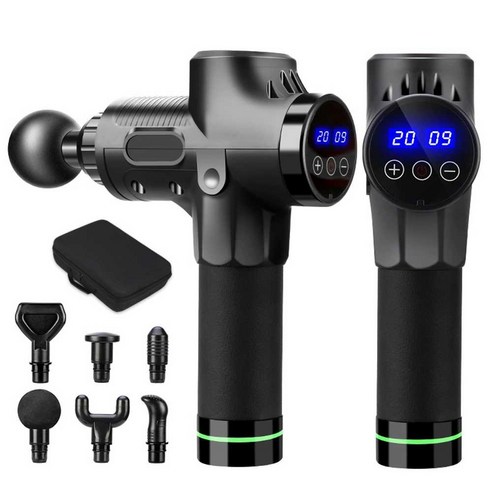 휴대용 무선 전동 마사지건 롤링 승모근 목어깨 안마, 12V/탄소 섬유/브러시리스/6개 헤드