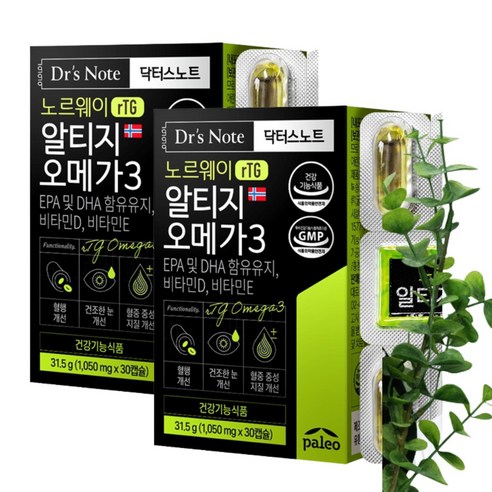 팔레오 닥터스노트 알티지 오메가3 31.5g, 30정, 2개