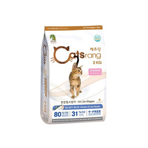 캐츠랑 NEW 전연령 올라이프 고양이 건식사료, 닭 + 참치, 2kg, 1개