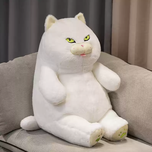 뚱냥이 고양이 애착인형 바디필로우 냥이 대형인형, 흰색