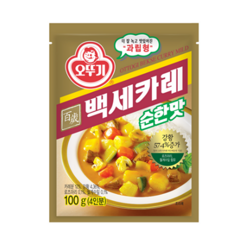 오뚜기 백세카레 순한맛, 100g, 2개