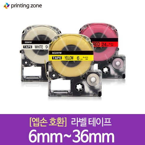 트렌드하우 엡손 호환 라벨테이프 6mm 9mm 12mm 18mm 24mm 36mm, 1개, 엡손 18mm SF18K 페브릭흰색/파랑