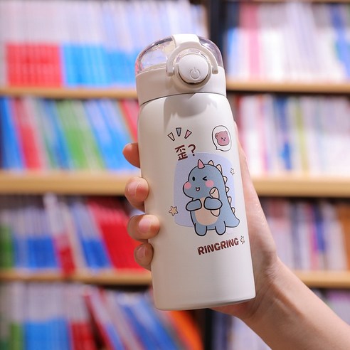 ZZJJC 아이디어 보온병 아이디어 텀블러 아웃도어 보온병, 공룡 보온, 360ml