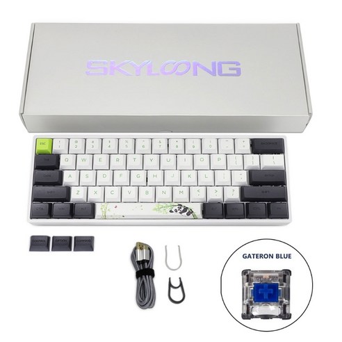 SK61 61 키 사용자 정의 RGB 광 스위치 기계 키보드 PBT 염료 승화 Keycap 핫 스와핑 소켓 USB 유선 LED 축 게임 기계 키보드 데스크탑, BL