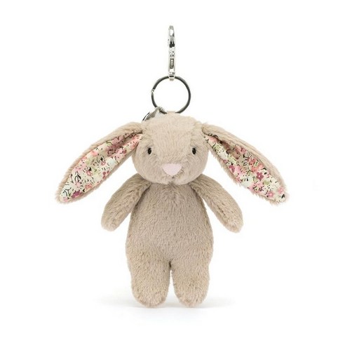 젤리캣 Jellycat Bashful Bunny Tulip Clip-On Keychain Bag Charm 502266, Blossom Beige Bunny