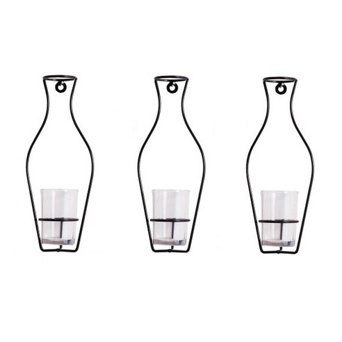 벽걸이드로잉 화병 세트, 꽃병 3개 1세트