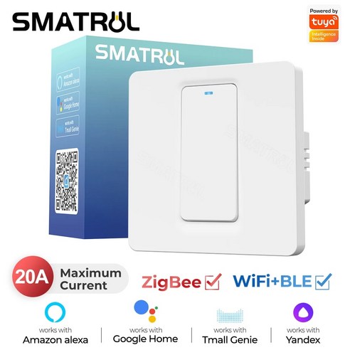 Tuya 스마트 와이파이 지그비 온수기 보일러 스위치 에어컨 조명 EU 벽 전기 앱 알렉사 구글 홈용 20A, 2.WiFi Switch