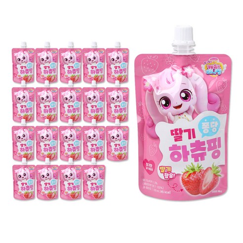해호 캐치티니핑 딸기 퐁당 하츄핑 음료수 100ml, 20개, 0.1l