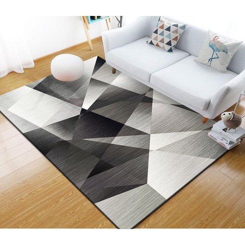 사용자 지정 북유럽 스타일 추상 미술 카펫 거실 기하학적 직사각형 러그 커피 테이블 소파 층 장식 매트, 40x60cm, 10