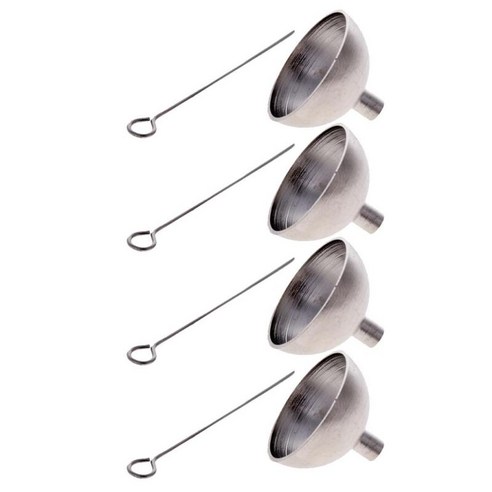 에센셜 오일 병 화장 깔때기를 위한 4pcs 작은 금속 깔때기, 실버, 1cm, 스테인레스 스틸