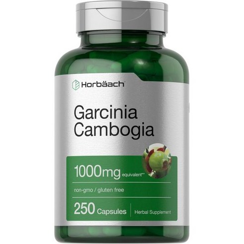 호르바흐 가르시니아 캄보기아 알약 | 1000mg 250캡슐 허브 추출물 보충제 비GMO 글루텐 프리 호르바흐 가르시니아 캄보기아 알약 | 1000mg 250캡슐 허브 추출물 보충제 비GMO 글루텐 프리
