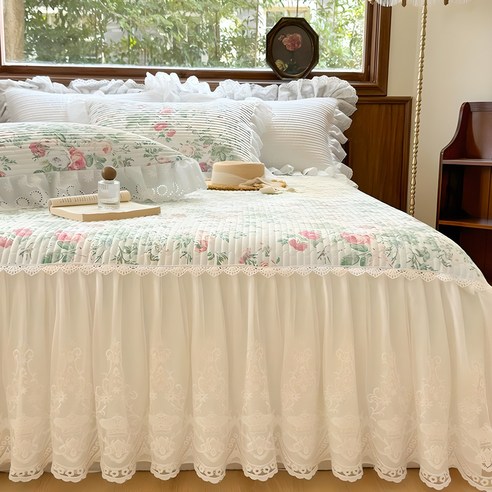 러빙랩 앨리스 40수 순면 로맨틱 레이스 침대커버