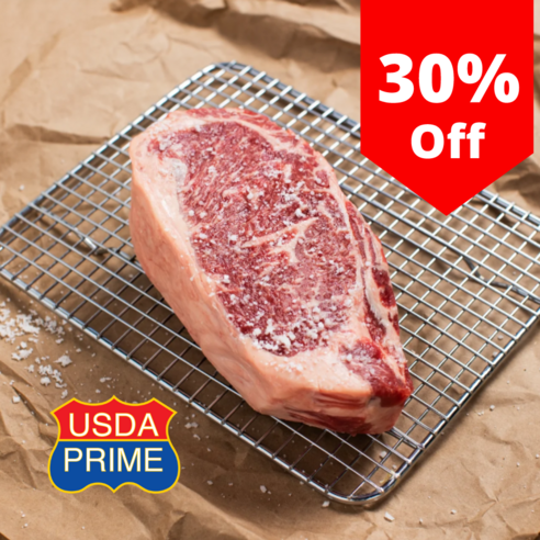 [오늘도착] 냉장 프라임 블랙앵거스 채끝등심 뉴욕스트립 스테이크 Fresh Prime NY Strip Steak, CAB, 1개, 300g