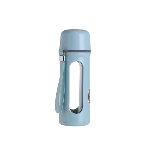 상큼한 투명 유리수컵 가정용 남녀 학생 내열 유리컵 아이디어, A-029노르딕블루_300ml