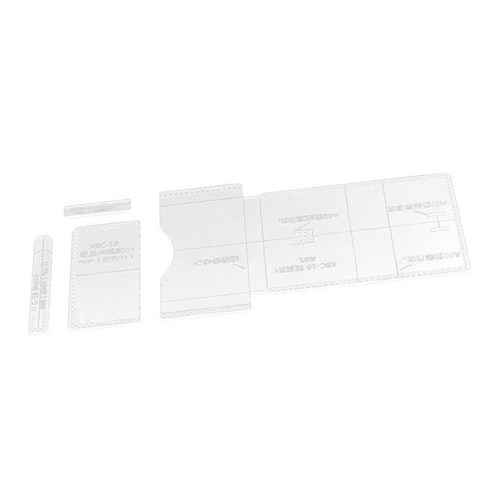 초심자를 위해 만드는 아크릴 템플리트 가죽 가방 스텐실 DIY 지갑 지갑, 13x9x6.5cm, 클리어