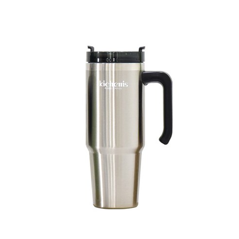키치니스 스텐 대용량 텀블러 벤티사이즈 보온보냉 텀블러 900ml, 실버