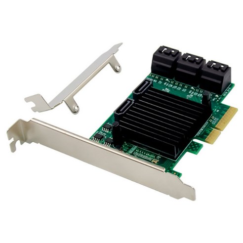 Xzante PCI-E ASM1061 4CH SATA GEN3.0 어레이 카드 PC용 내장 8포트 SATA3 확장, 초록