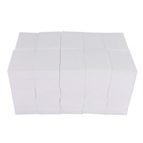 Deoxygene 클리닝 지우개 스펀지 멜라민 폼 9x6x3cm 엑스트라 두꺼운 (50개들이), 하얀색