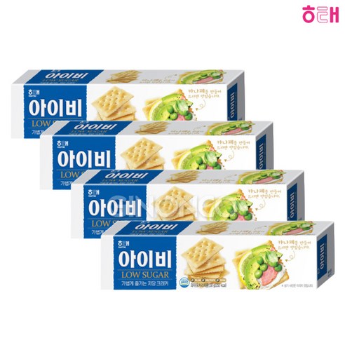 밴드증정 해태제과 아이비 담백한 저당 크래커 58g 에이스, 4개