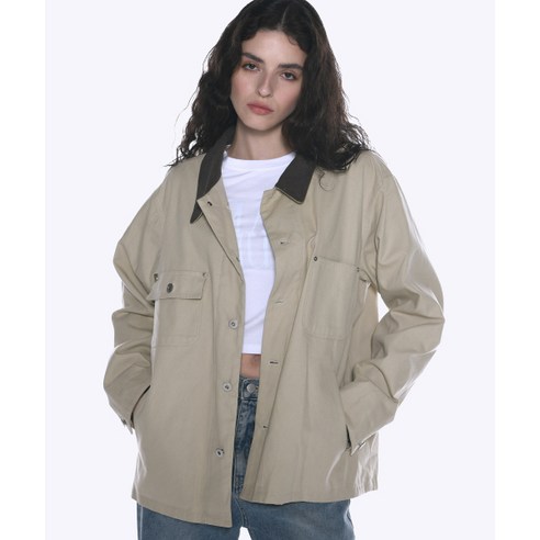 PLACE STUDIO 골덴카라 바버 코튼 코듀로이 트러커 자켓 [베이지] 바버자켓