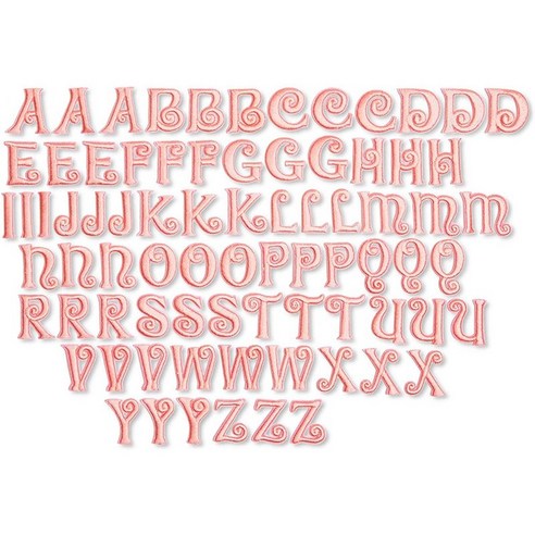 78 조각 철상 편지 패치 알파벳 문자 패치 의류 공예품 및 재봉 (1 인치) 용 A-Z 알파벳 패치, 하나, 분홍