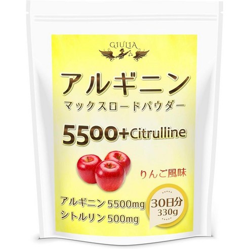 GIULIA (Julia) 일본직구 줄리아 과일향 아르기닌 5500mg 맥스로드 파우더 500mg (애플 30일 (330g), 사이즈, 330g, 1개