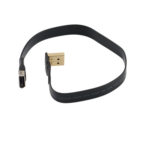 Lopbinte DisplayPort 리본 연장 케이블 암수 평면 EMI 차폐 FPC DP 90도 각도 커넥터(P3-P4) 30cm, 1개