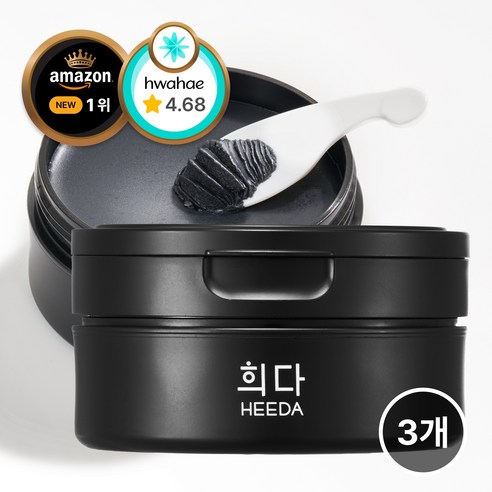 희다 지리산 촉촉 숯 클렌징밤 저자극 올인원 블랙헤드 제거, 3개, 100ml