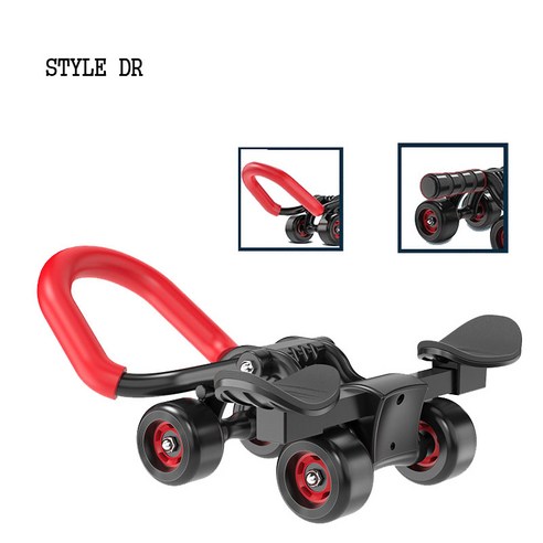 스타일닥터 STYLE DR AB슬라이드 4륜 무소음 자동 리바운드 코어 홈트레이닝 복근운동기구 남녀공용 4륜, 블랙 +레드