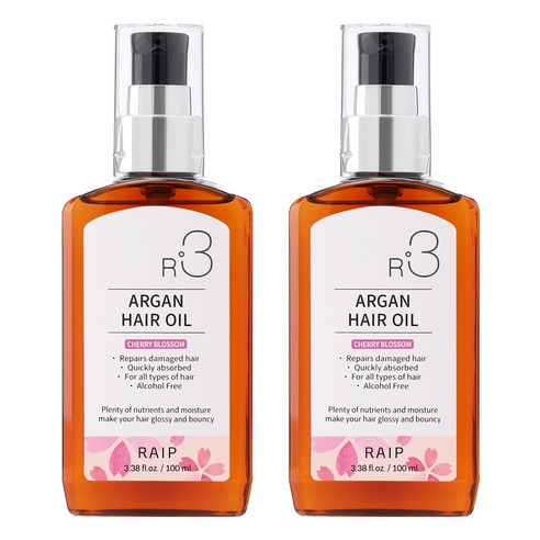 라입 R3 아르간오일 헤어에센스 체리블라썸, 2개, 100ml