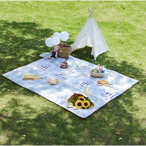 마벨인홈 아웃도어 접이식 휴대용 피크닉 돗자리(150cm x 200cm), 그레이