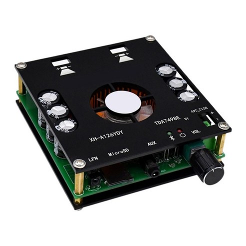 XH-A126 320W 앰프 하이 파워 블루투스 5.0 디지털 전력 증폭기 보드 TDA7498E 오디오 앰프 모듈 160Wx2, 검정