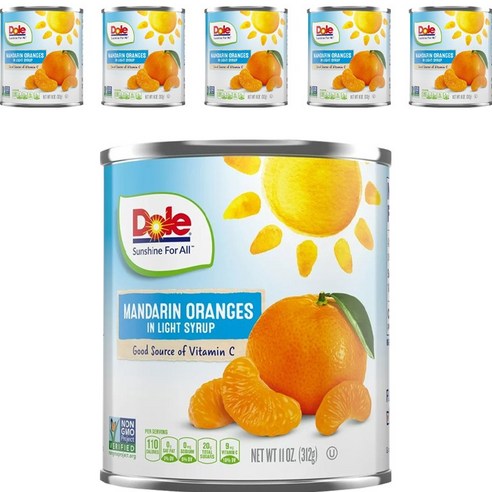돌 만다린 오렌지 인 라이트 시럽 올 내추럴, 312g, 6개