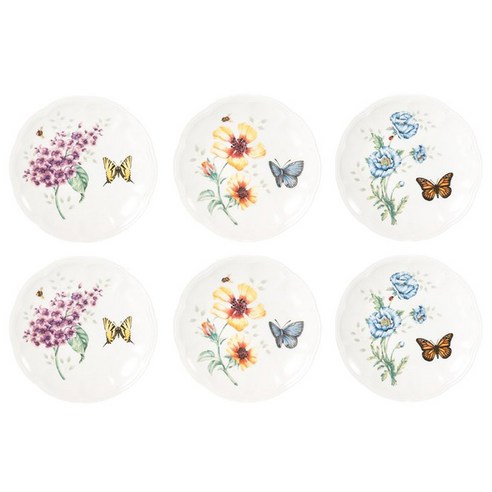 레녹스 버터플라이 메도우 파티 플레이트 6P세트 / Lenox Butterfly Meadow PARTY Plate Set of 6, 버터플라이 메도