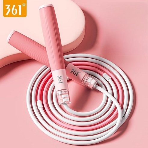 피라모니 361도 파인강 베어링 꼬임없는 논슬립 줄넘기, 핑크, 1개
