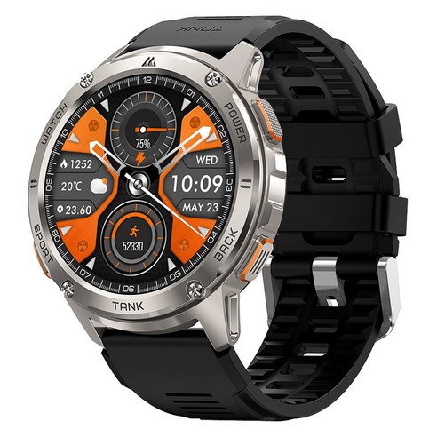 코스펫 탱크 T3 스마트워치, 실버, 3.63cm, GPS + 블루투스