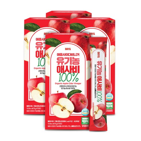 데이앤 유기농 사과식초 애플사이다비니거 애사비 스틱, 15g, 60개