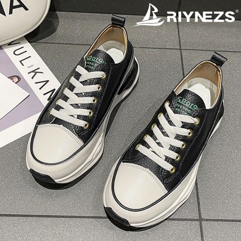 RIYNEZS 여성용 최신 스니커즈 스니커즈 흰 스니커즈