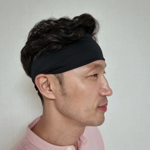 워터바나나 땀흠수 스포츠 헤어밴드 머리띠 세트, 블랙2개