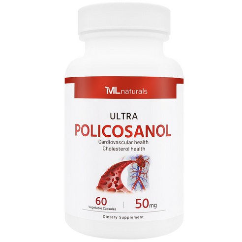 ML Naturals 폴리코사놀 사탕수수 추출물 50mg 60베지캡슐, 폴리코사놀 사탕수수 추출물 60베지캡슐, 1개, 60정