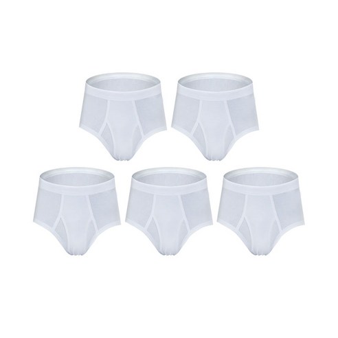 BYC 남성 백색 순면 브리프 삼각팬티 5매
