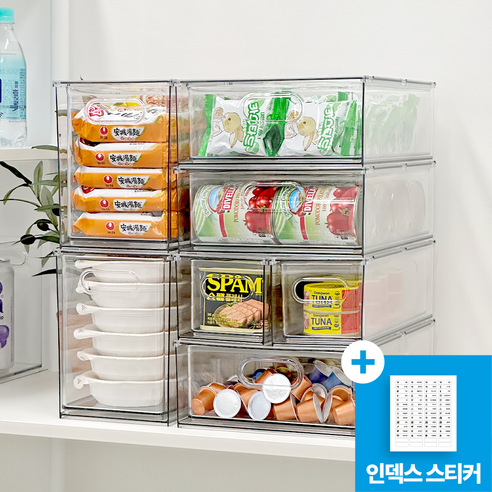 주방을 예술로 승화시키는 투명한 마법, 데미무드 아크릴 팬트리 정리함 데미무드