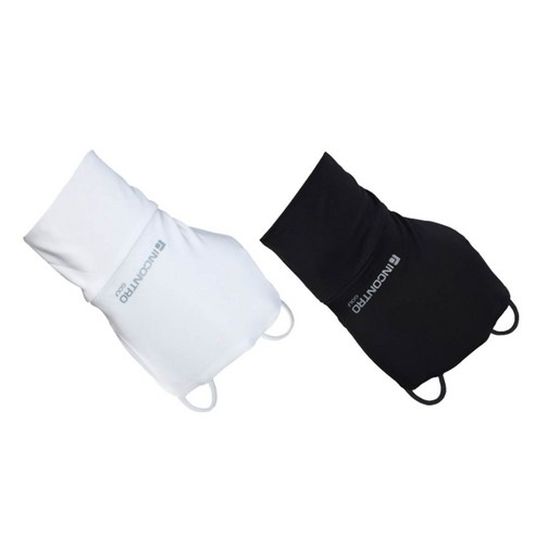 인콘트로 자외선차단 골프 손등토시 오른손착용 2p, 프리사이즈, 화이트+블랙