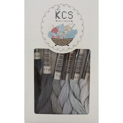 KCS 25M/SKEIN 머서자이즈 진주 코바늘 뜨개질 바늘실 사이즈 5 12스킨 혼합색 02, 6color13, 6 skeins