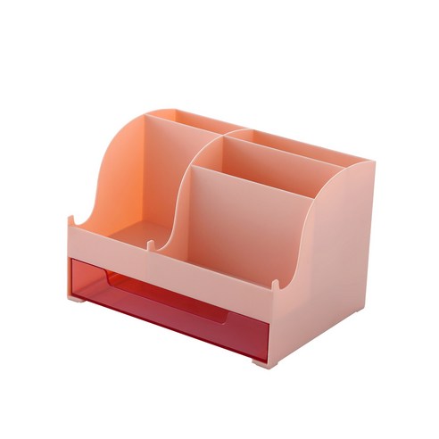 ZZJJC 서랍형 플라스틱 테이블 수납함 가정용 필통 수납 다기능 화장품 액세서리 아이디어, 핑크색