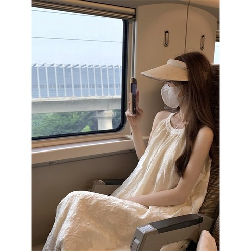 홀터넥 원피스 바캉스 원피스 휴가 민소매 롱기장