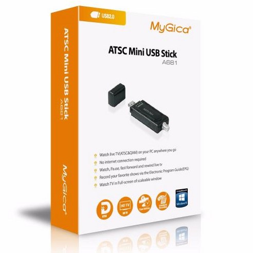 GENIATECH Mygica ATSC USB TV 스틱 HD 튜너 미국 캐나다 멕시코 A681B, 1개