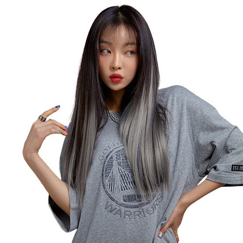 가발매니아 스트레이트 퍼트널컬러 붙임머리, 울프그레이, 3개